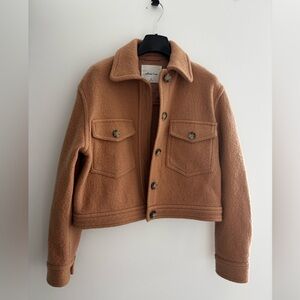 Wilfred Free Camel Wool Cropped Jacket